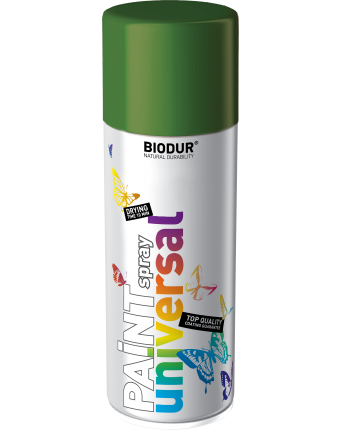 Universali aerozolinė emalė BIODUR, lapų žalia RAL6002, 400 ml