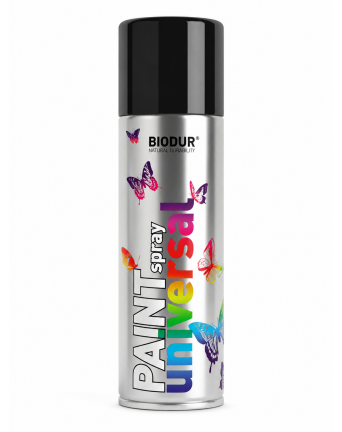 Universali aerozolinė emalė BIODUR, juoda metalik, 400 ml