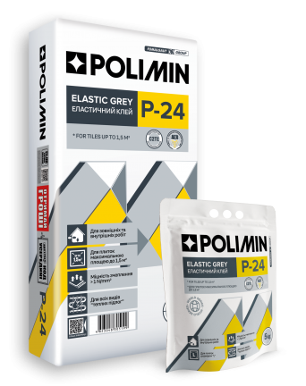 Elastingi plytelių klijai POLIMIN P-24 ELASTIC, 25 kg