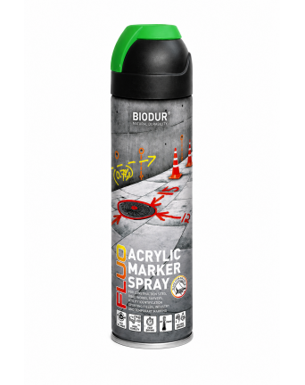 Aerozoliniai konstrukcijų žymėjimo dažai BIODUR, fluo žali, 500 ml