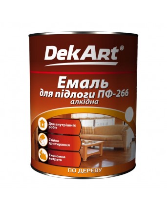 Alkidinė emalė grindims DekART PF-266, geltonai ruda, 0.9 kg 