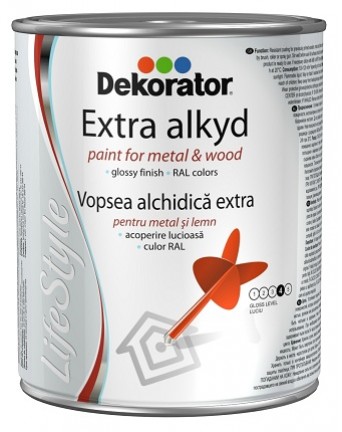 Blizgi alkidinė emalė DEKORATOR EXTRA, mėlyna, 3 kg