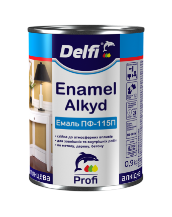 Allkidinė emalė PF115P 0,9 kg, Tam. žalia DELFI 